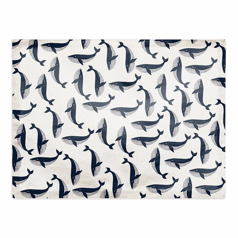 Whale Pattern 18" x 14" Poly Twill Placemat