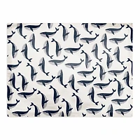 Whale Pattern 18" x 14" Poly Twill Placemat