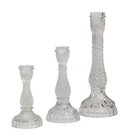 Clear Glass Candle Holder Set