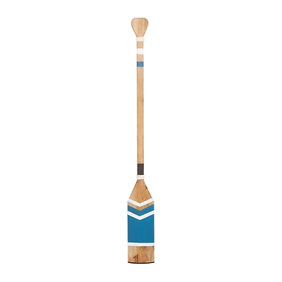 Coastal Brown White and Blue Wood Oar Wall Art, 58" x 7" x 2"