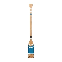 Coastal Brown White and Blue Wood Oar Wall Art, 58" x 7" x 2"