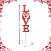 Glitzhome® 36" Valentine's Metal Rainbow "LOVE" Yard Stake