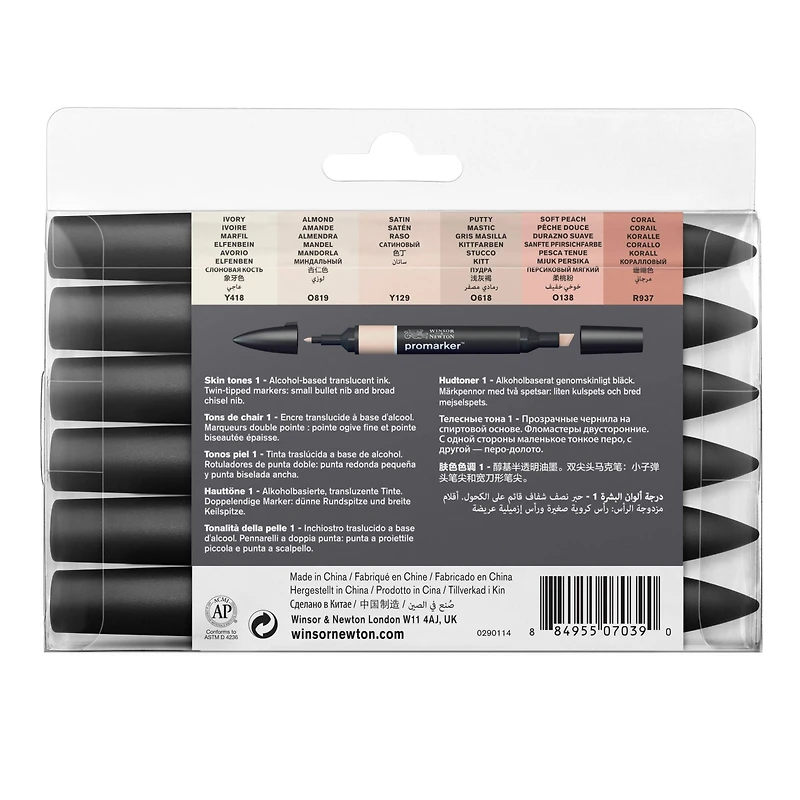 Winsor & Newton® ProMarker™ Skin Tones 6 Marker Set