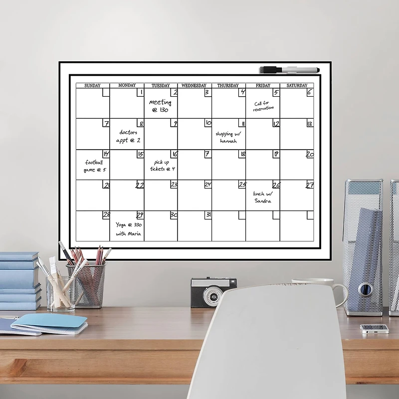 Wallpops White Monthly Dry Erase Calendar Decal