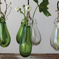 Hello Honey® 8" Clear Hand Blown Glass Hanging Vase