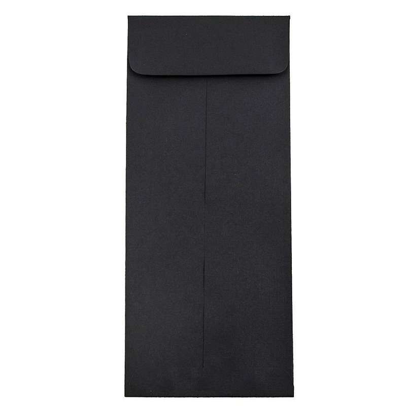 JAM Paper 4.5" x 10.375" Black Linen Policy Business Envelopes, 25ct.
