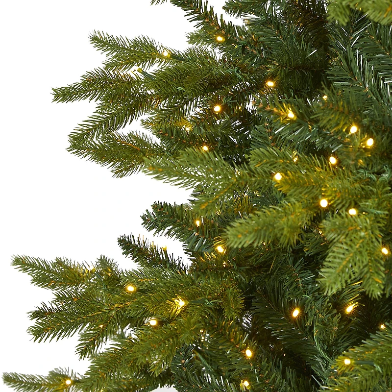 10ft. Pre-Lit Belgium Fir Artificial Christmas Tree, Clear LED Lights