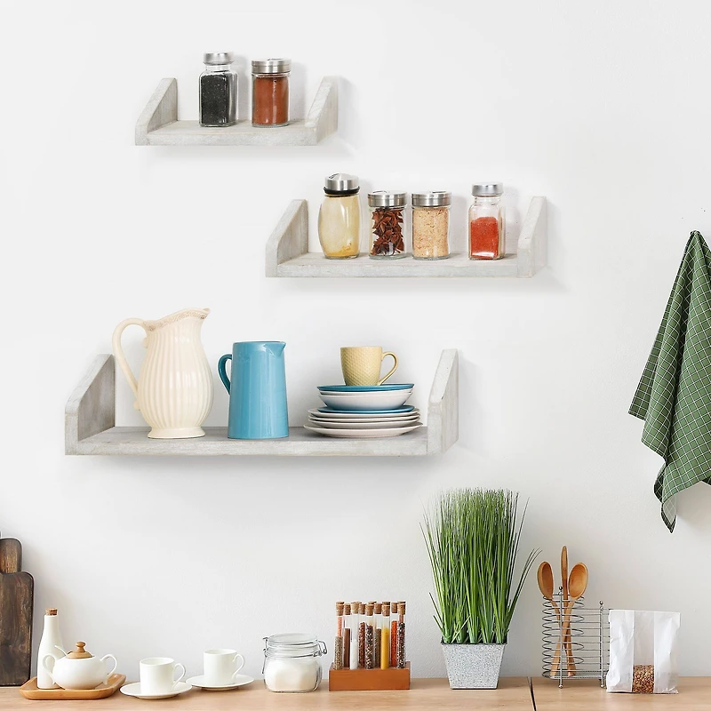 NEX™ Rustic Gray Floating Shelves Set