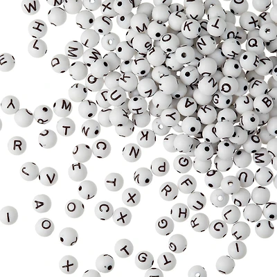 Alphabet Acrylic Round Craft Beads by Bead Landing™, 7.5mm
