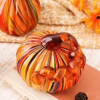 Glitzhome® Multi Striped Glass Pumpkin & Gourd Set