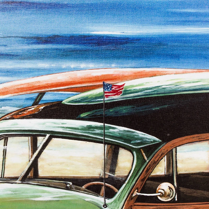 Seaside Cruising Outdoor Canvas Art Print - 35"x35"