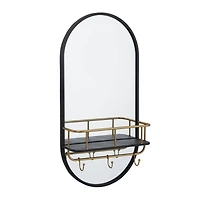 Black Metal Modern Wall Mirror, 14" x 5" x 28"