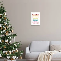 Stupell Industries Peace & Love Rainbow Christmas List Wall Plaque Art