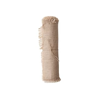 Hello Honey® 6yd. Natural Woven Torn Jute Fabric Roll with Metallic Silver Thread