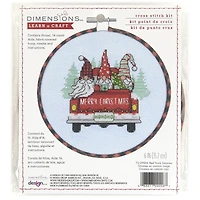 Dimensions® Learn-A-Craft Red Truck Gnomes Counted Cross Stitch Kit