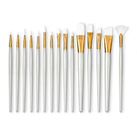 6 Pack: White Taklon Brush Pack by Craft Smart®