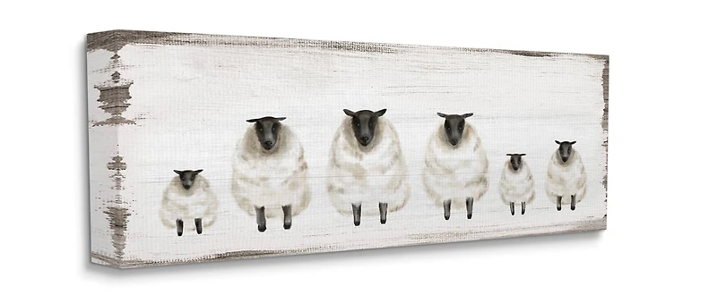 Stupell Industries Fluffy Farm Sheep Herd Rustic Country Animals Canvas Wall Art