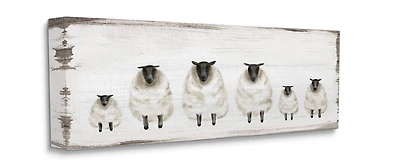 Stupell Industries Fluffy Farm Sheep Herd Rustic Country Animals Canvas Wall Art