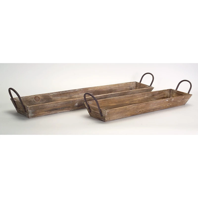 Wooden Tray Set with Handles