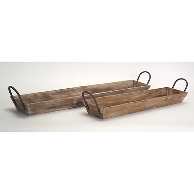 Wooden Tray Set with Handles