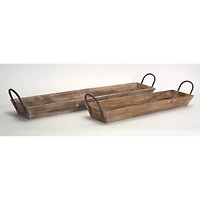 Wooden Tray Set with Handles