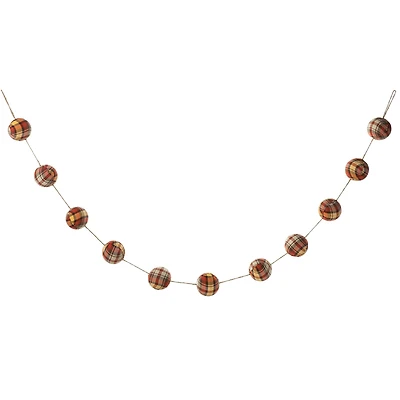 Glitzhome® 78.75" Fall Plaid Balls Garland