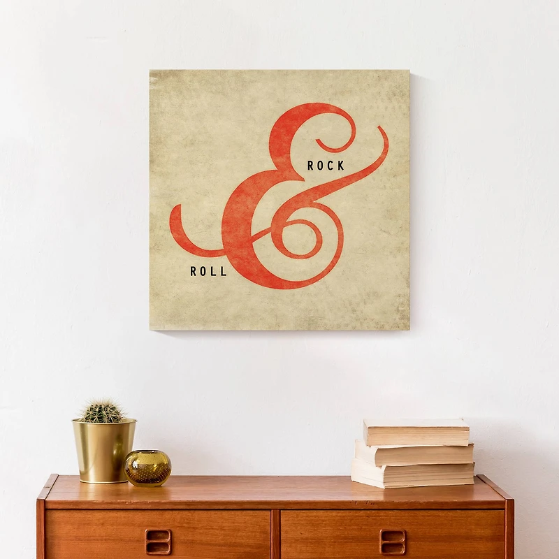 Rock And Roll Ampersand 16" x 16" Canvas Wall Art
