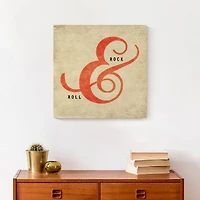 Rock And Roll Ampersand 16" x 16" Canvas Wall Art