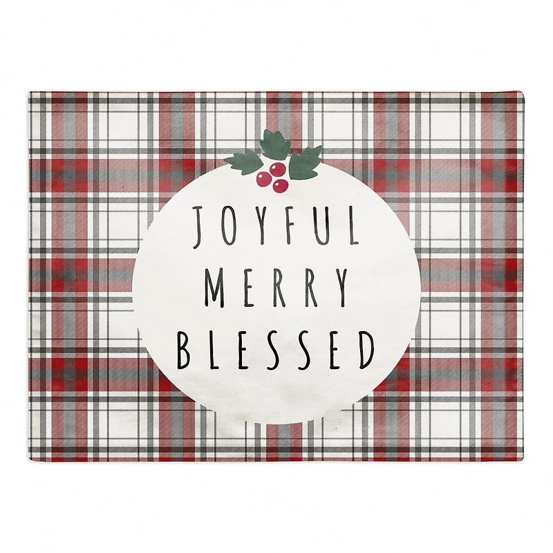 Joyful Merry Blessed 18x14 Cotton Twill Placemat