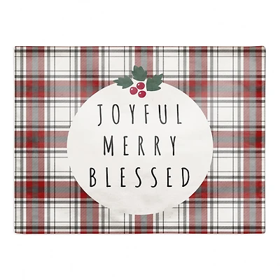 Joyful Merry Blessed 18x14 Cotton Twill Placemat