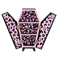14" Black & Pink Leopard Print Coffin Tabletop Décor by Ashland®