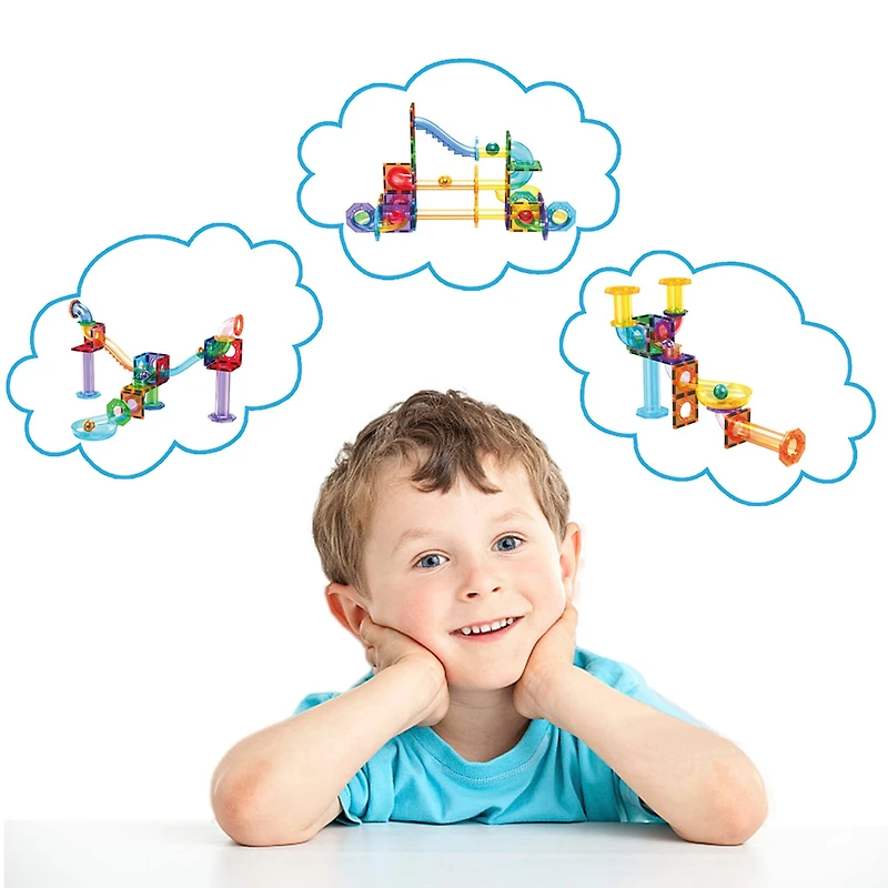 PicassoTiles® 60 Piece Marble Run Building Block Connecting Set