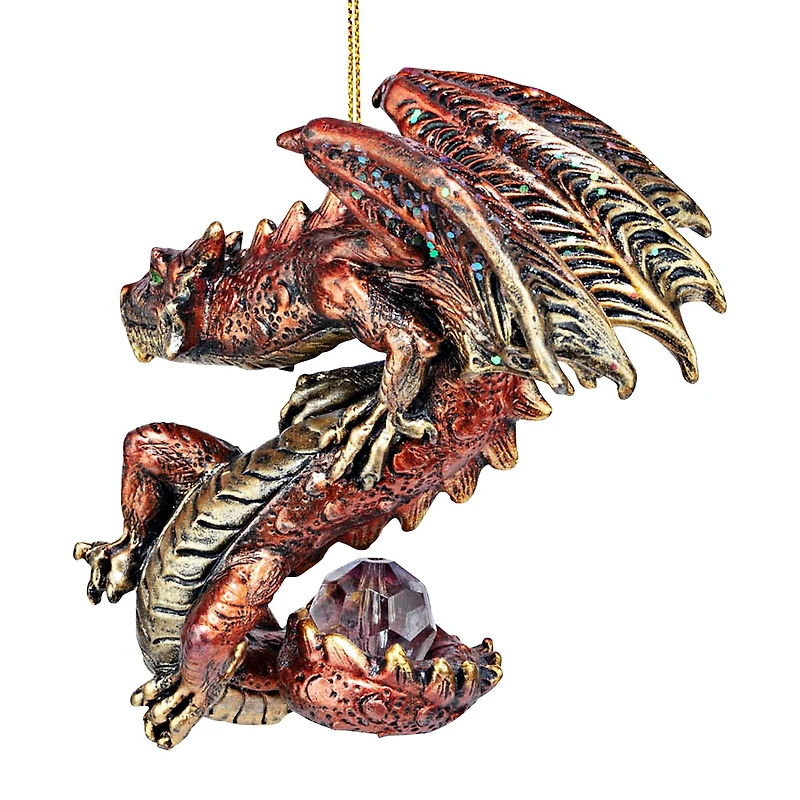 Design Toscano Christmas Light Protector Dragon 2021 Gothic Ornaments, 3ct.