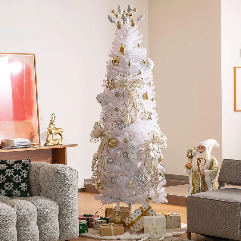 Glitzhome® 24" Christmas Elegant Silver & Gold Pinecone Pick, 4ct.