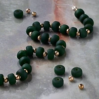 Green Matte Glass Rondelle Beads, 5.5mm by Bead Landing™