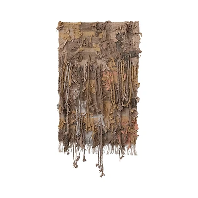 Hello Honey® Multicolor Woven Cotton with Fringe Chindi Wall Hanging