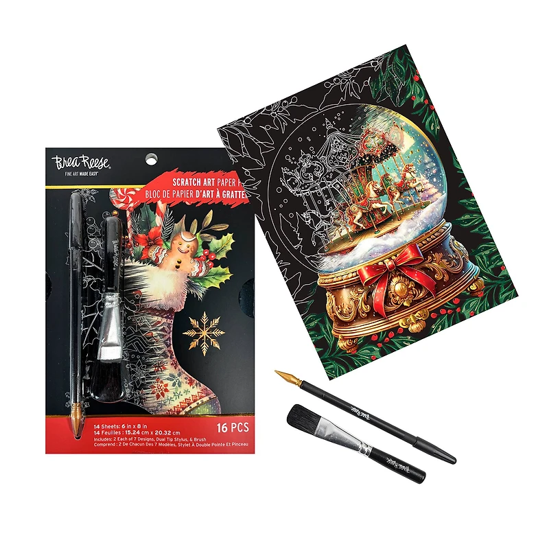 Brea Reese™ 6" x 8" Christmas Icons Scratch Art Paper Pad