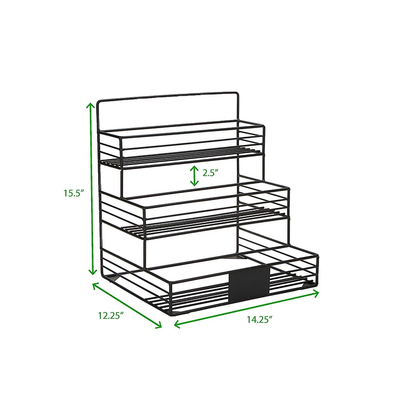 Mind Reader Black 4 Compartment Bottle Organizer Holder & Storage