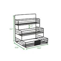 Mind Reader Black 4 Compartment Bottle Organizer Holder & Storage