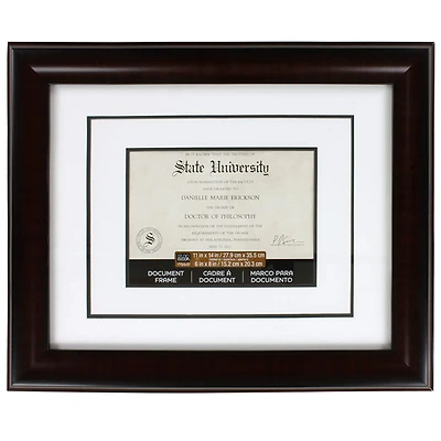 6 Pack: 6" x 8" Mahogany Document Frame with Double Mat by Studio Décor®