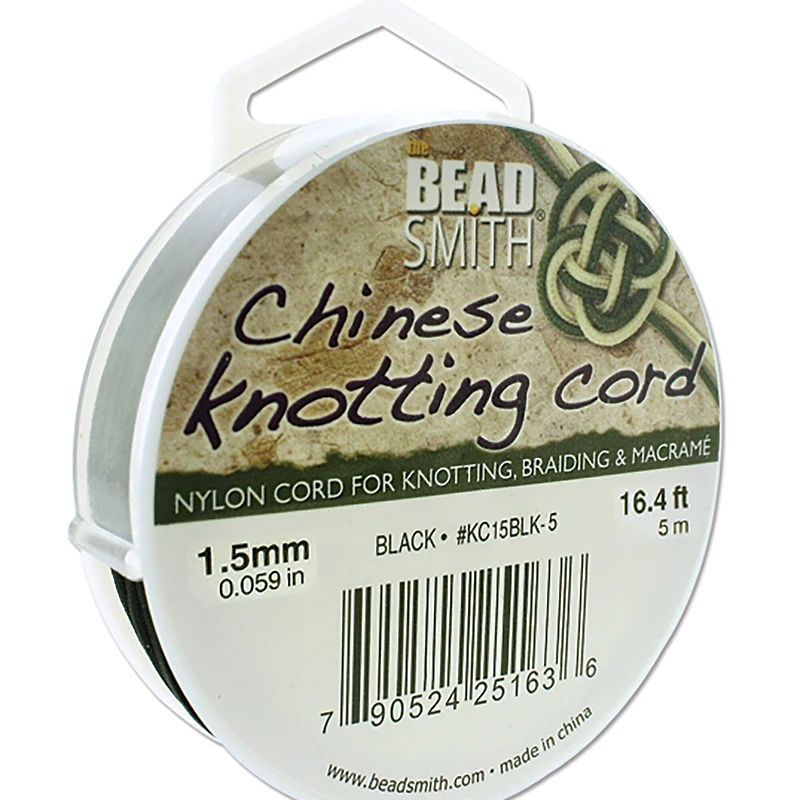 The Beadsmith® 1.5mm Black Chinese Knotting Cord