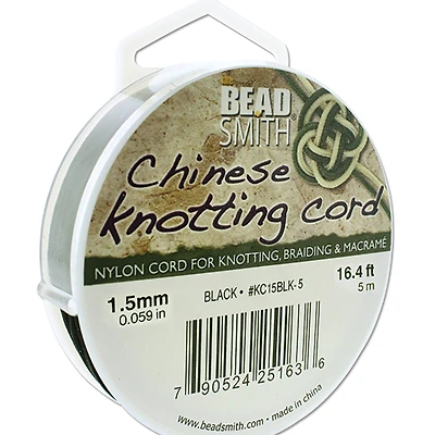 The Beadsmith® 1.5mm Black Chinese Knotting Cord