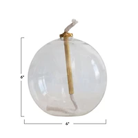 Hello Honey® 6" Clear Mid-Century Glass Oil Sphere Lamp with Brass Fitting