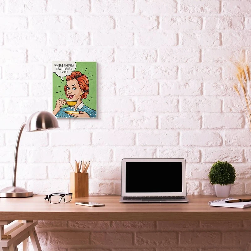 Stupell Industries There's Tea There's Hope Wooden Wall Plaque