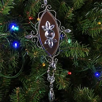 9.5" Silver Elegant Jeweled Mirrored Drop Christmas Ornament