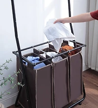 SunnyPoint Laundry Sorter with Hanging Bar