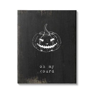 Stupell Industries Oh My Gourd Jack-o-Lantern Canvas Wall Art
