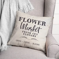 Flower Market Throw Pillow