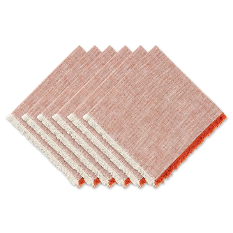 DII® Burnt Orange Tonal Fringe Cloth Dinner Napkins, 6ct.