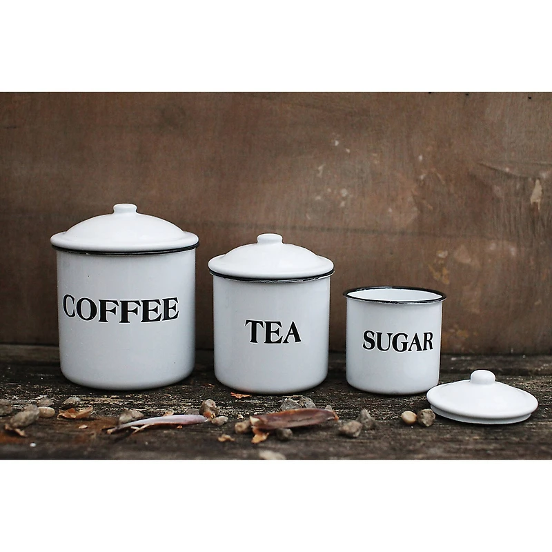 Hello Honey® Metal Coffee, Tea & Sugar Containers Set